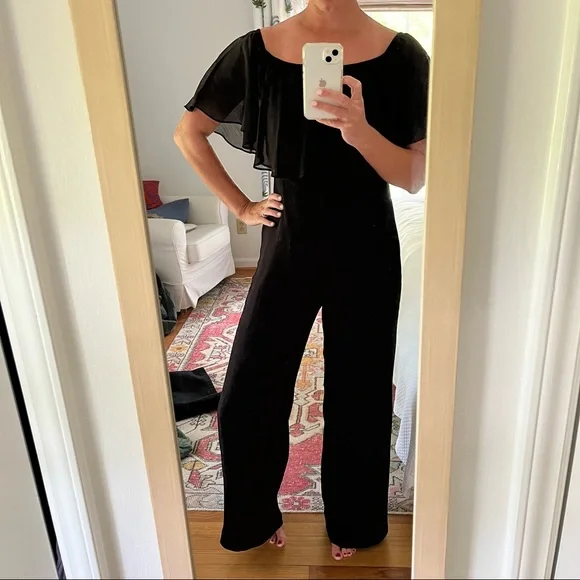 NWT Black Donna Morgan jumpsuit from Anthropologie jumpsuit, Size 8 - Picture 9 of 9